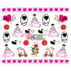 Stickere cu Apa pentru unghii cod BN1079 - Valentines Day